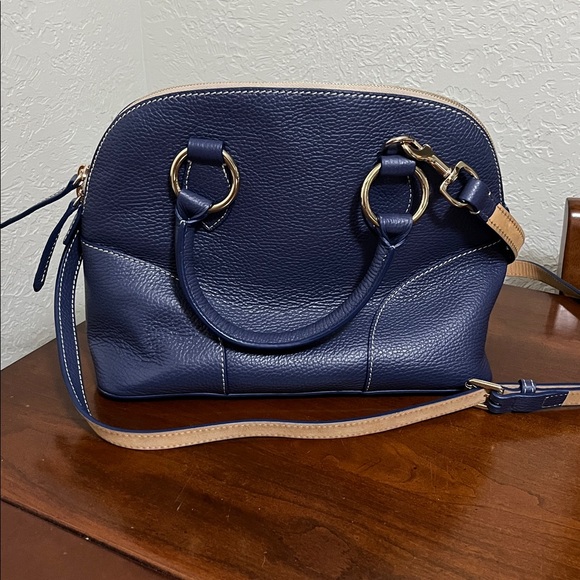 Dooney & Bourke Royal Blue Leather Satchel and Pouch - Picture 3 of 9